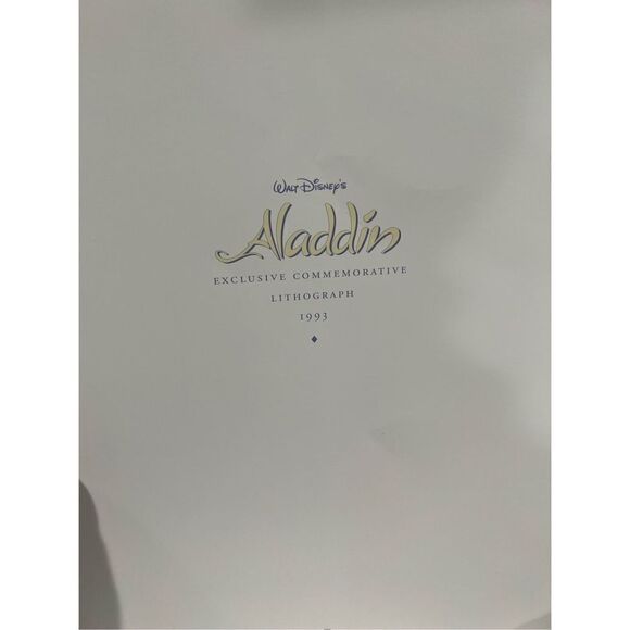 Disney Aladdin Exclusive Commemorative Lithograph 1993 - Picture 1 of 5